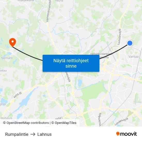 Rumpalintie to Lahnus map