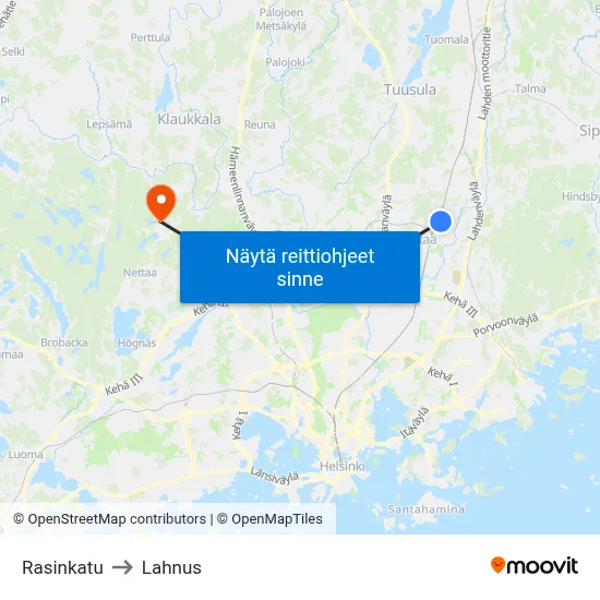 Rasinkatu to Lahnus map