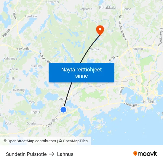 Sundetin Puistotie to Lahnus map