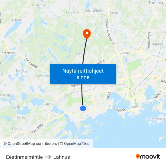 Eestinmalmintie to Lahnus map