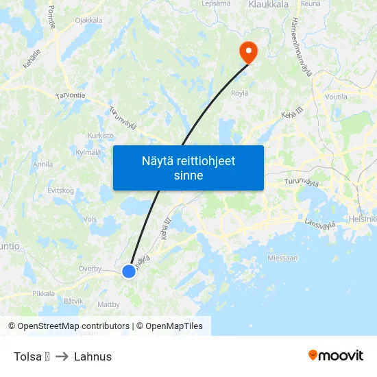 Tolsa 🚆 to Lahnus map