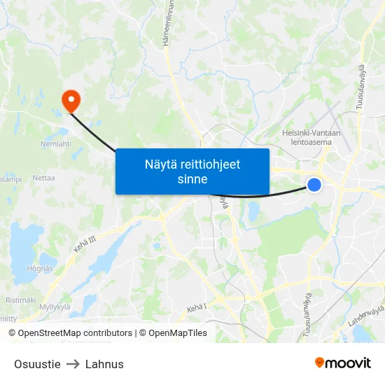 Osuustie to Lahnus map