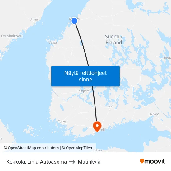 Kokkola, Linja-Autoasema to Matinkylä map