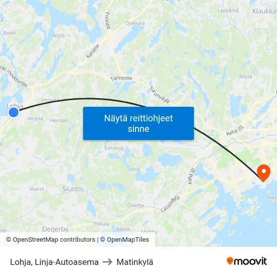 Lohja, Linja-Autoasema to Matinkylä map