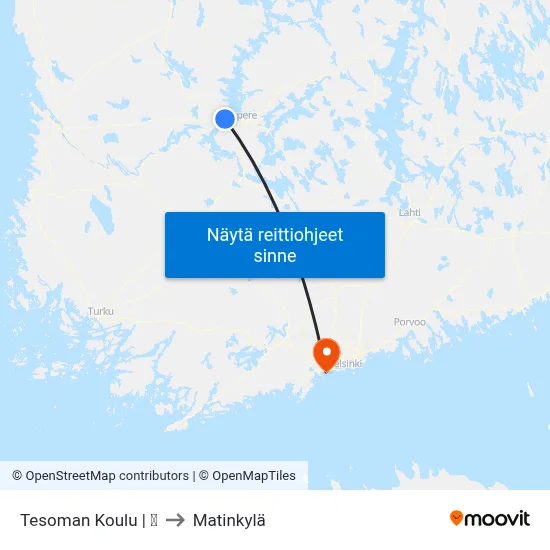 Tesoman Koulu | 🎒 to Matinkylä map