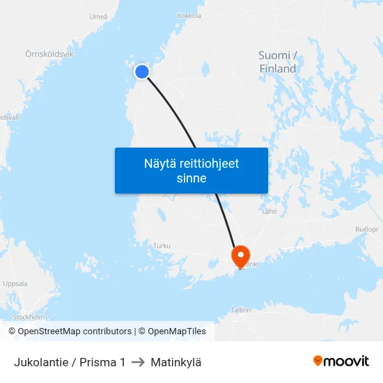 Jukolantie / Prisma 1 to Matinkylä map