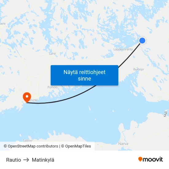 Rautio to Matinkylä map