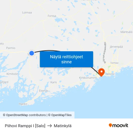 Piihovi Ramppi I [Salo] to Matinkylä map