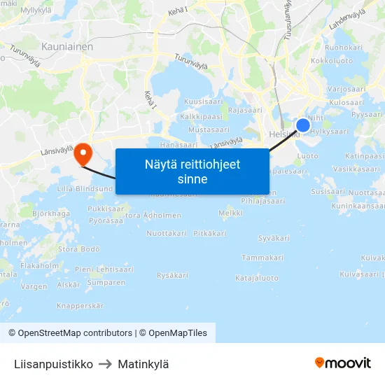 Liisanpuistikko to Matinkylä map