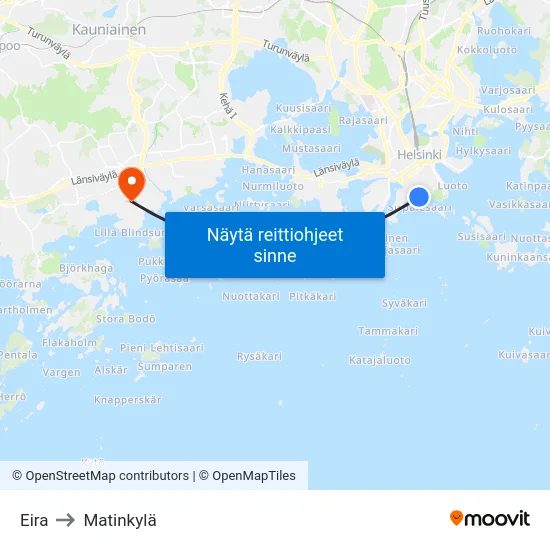 Eira to Matinkylä map