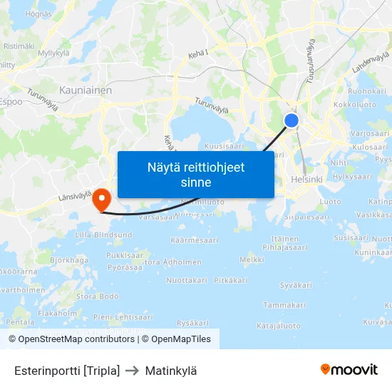 Esterinportti [Tripla] to Matinkylä map