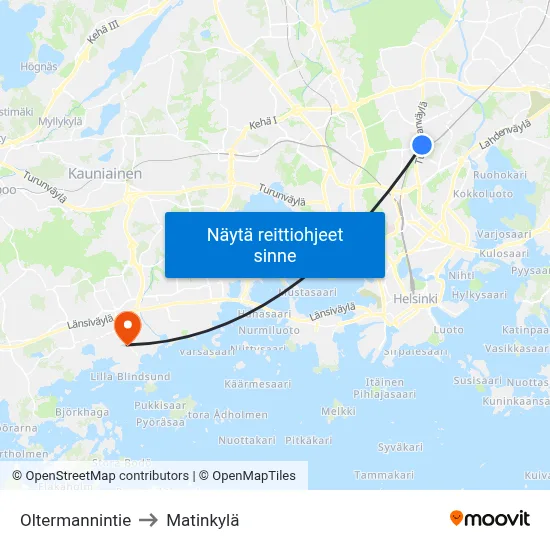 Oltermannintie to Matinkylä map