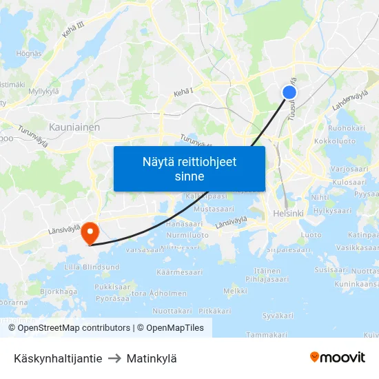 Käskynhaltijantie to Matinkylä map