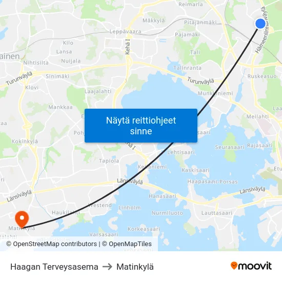 Haagan Terveysasema to Matinkylä map
