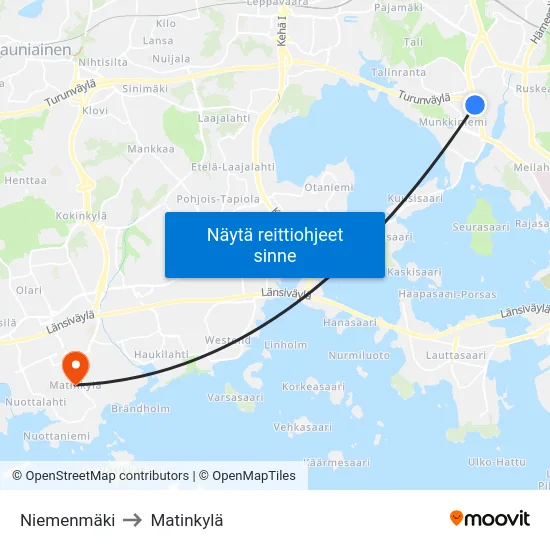 Niemenmäki to Matinkylä map