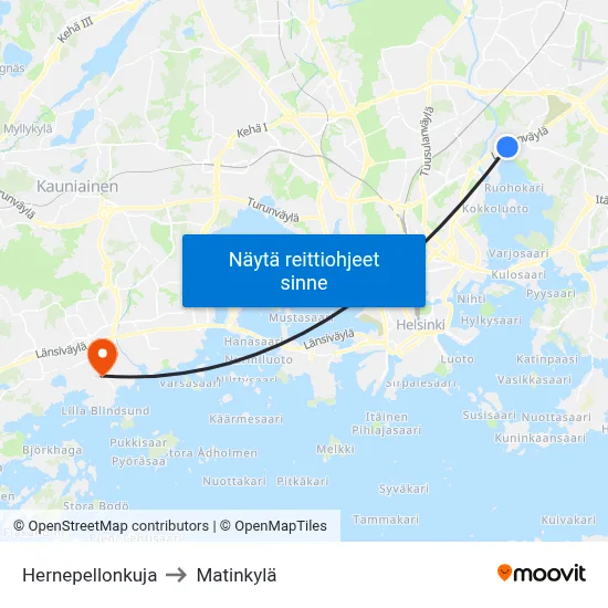 Hernepellonkuja to Matinkylä map