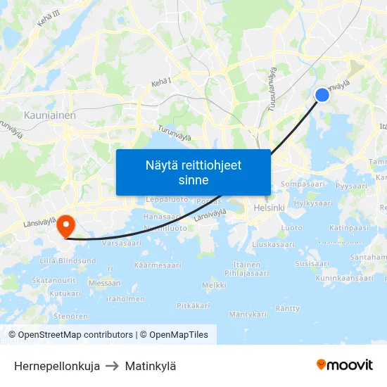 Hernepellonkuja to Matinkylä map