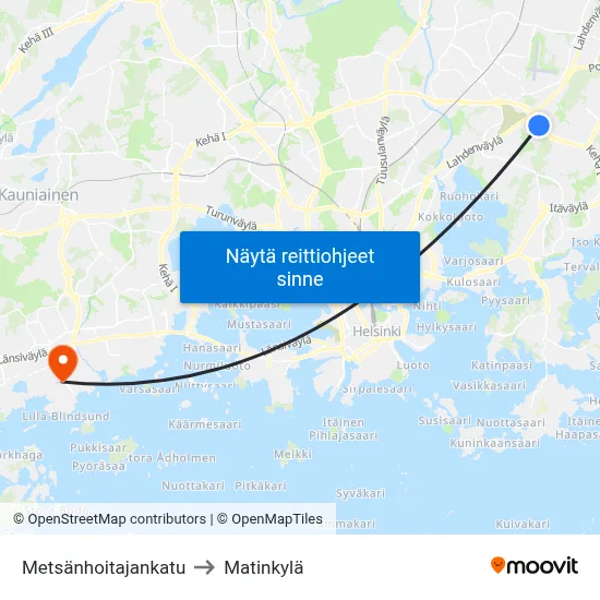 Metsänhoitajankatu to Matinkylä map