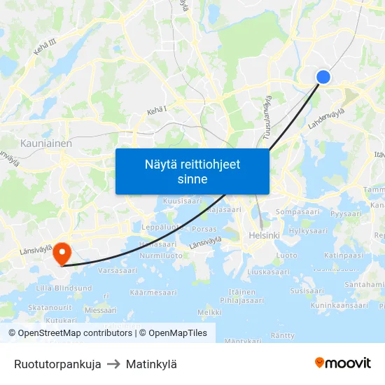 Ruotutorpankuja to Matinkylä map