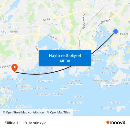 Siilitie 11 to Matinkylä map