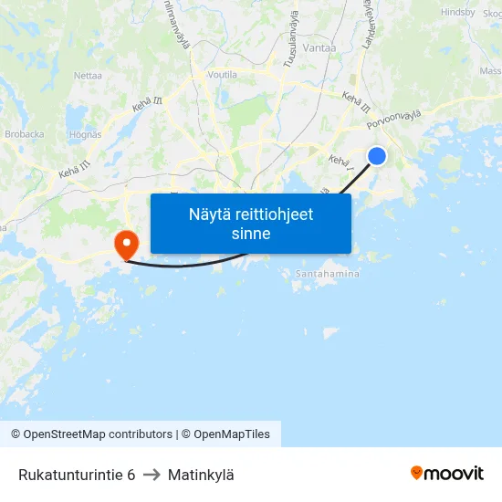 Rukatunturintie 6 to Matinkylä map