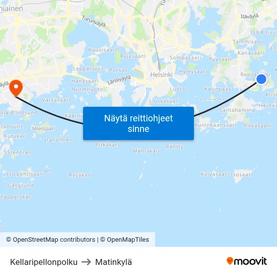 Kellaripellonpolku to Matinkylä map