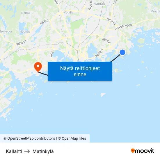 Kallahti to Matinkylä map