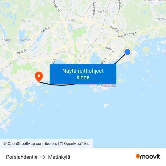 Porslahdentie to Matinkylä map