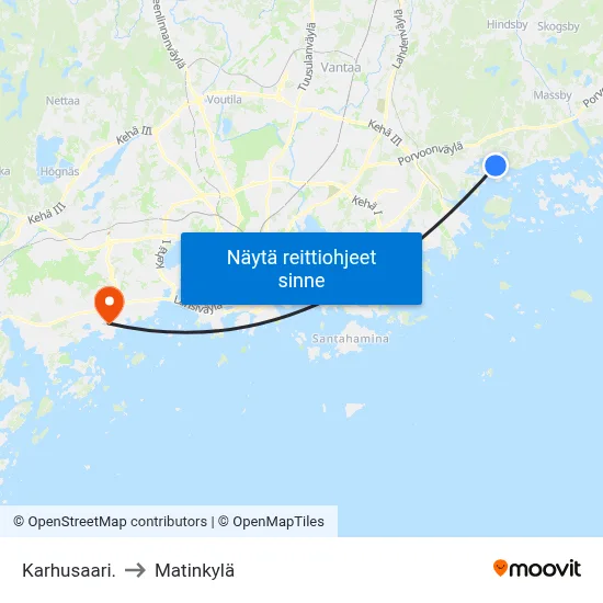 Karhusaari. to Matinkylä map
