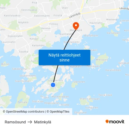 Ramsösund to Matinkylä map
