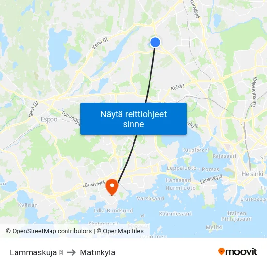 Lammaskuja 🛒 to Matinkylä map