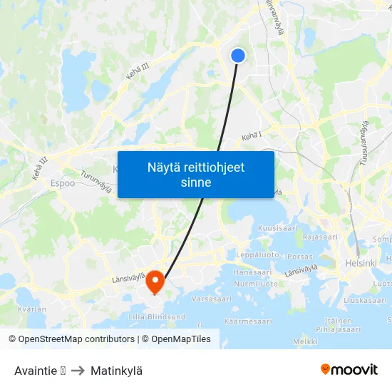 Avaintie | ⚽ to Matinkylä map