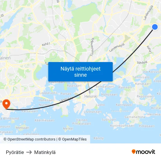 Pyörätie to Matinkylä map