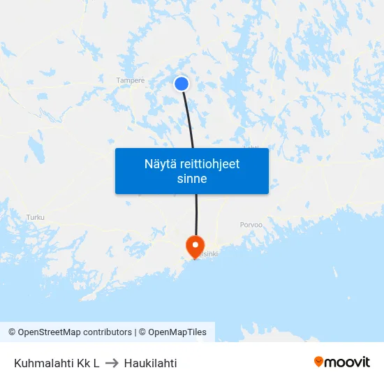 Kuhmalahti Kk L to Haukilahti map