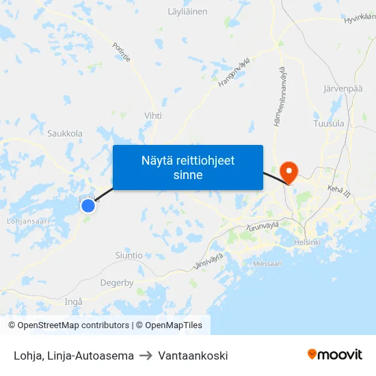 Lohja, Linja-Autoasema to Vantaankoski map