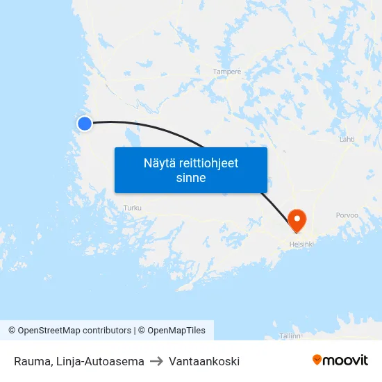 Rauma, Linja-Autoasema to Vantaankoski map