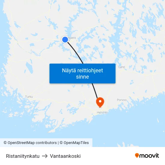 Ristaniitynkatu to Vantaankoski map