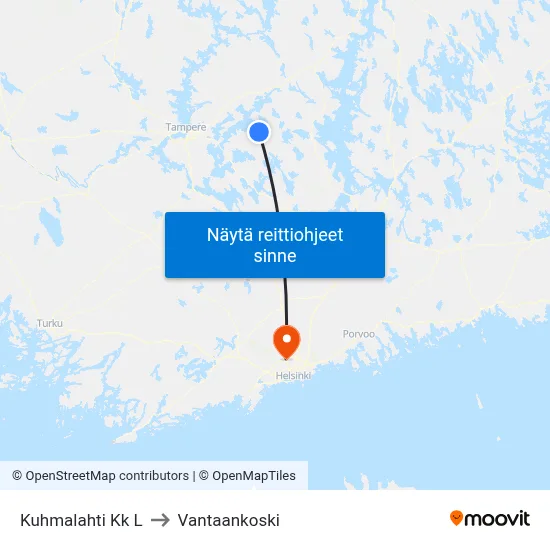 Kuhmalahti Kk L to Vantaankoski map