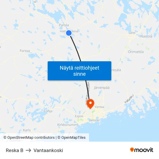 Reska B to Vantaankoski map