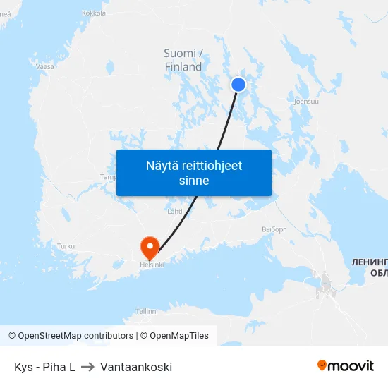Kys - Piha L to Vantaankoski map