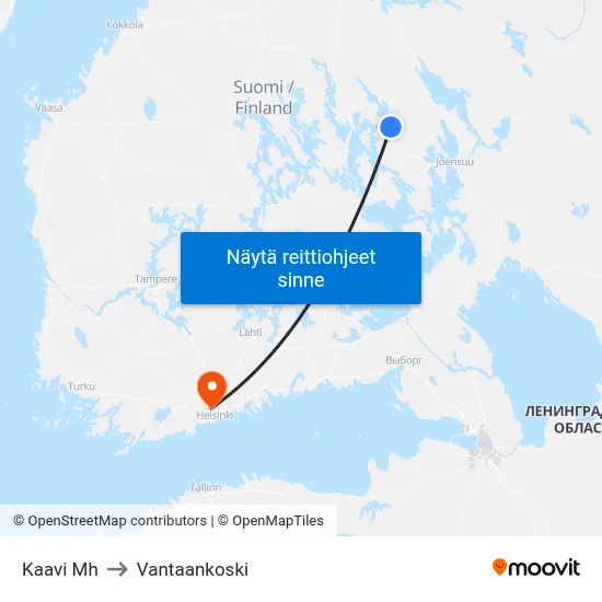 Kaavi Mh to Vantaankoski map