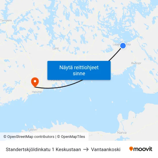 Standertskjöldinkatu 1 Keskustaan to Vantaankoski map