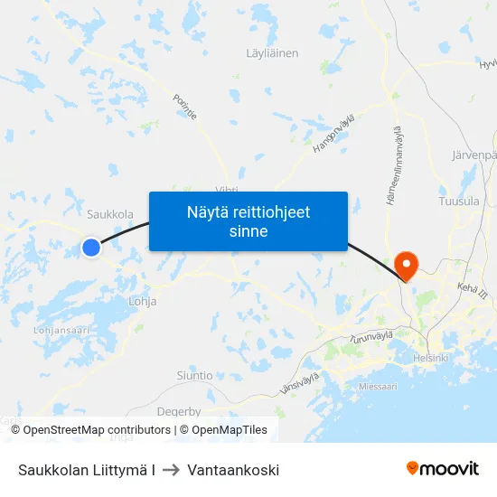 Saukkolan Liittymä I to Vantaankoski map