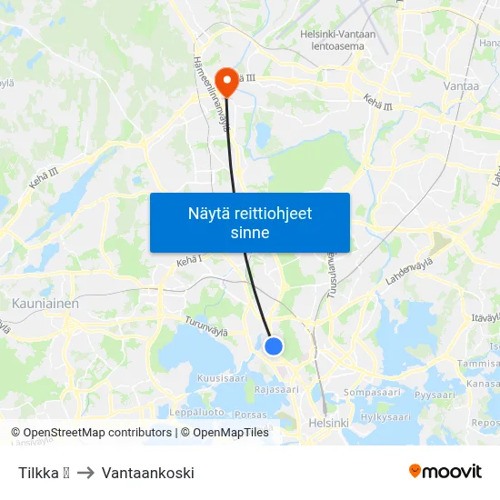 Tilkka | 🛒 to Vantaankoski map