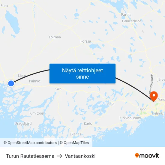 Turun Rautatieasema to Vantaankoski map