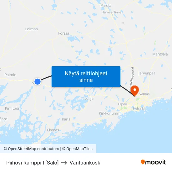Piihovi Ramppi I [Salo] to Vantaankoski map