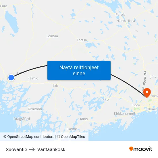 Suovantie to Vantaankoski map