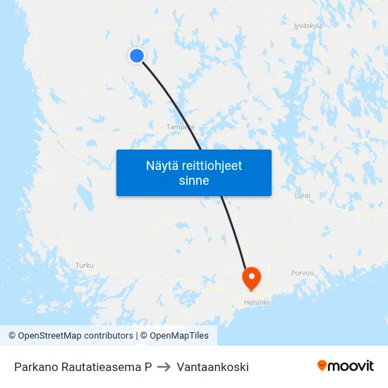 Parkano Rautatieasema P to Vantaankoski map