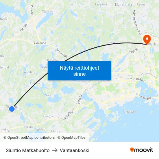 Siuntio Matkahuolto to Vantaankoski map