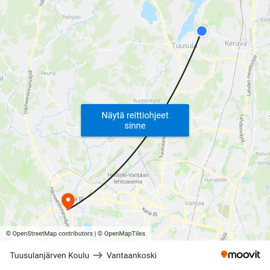 Tuusulanjärven Koulu to Vantaankoski map